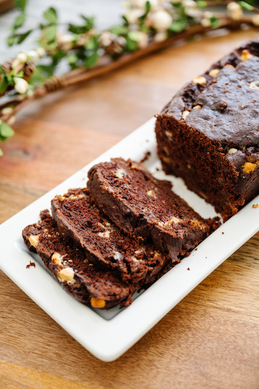 Chocolate Banana Bread with White Chocolate Chips